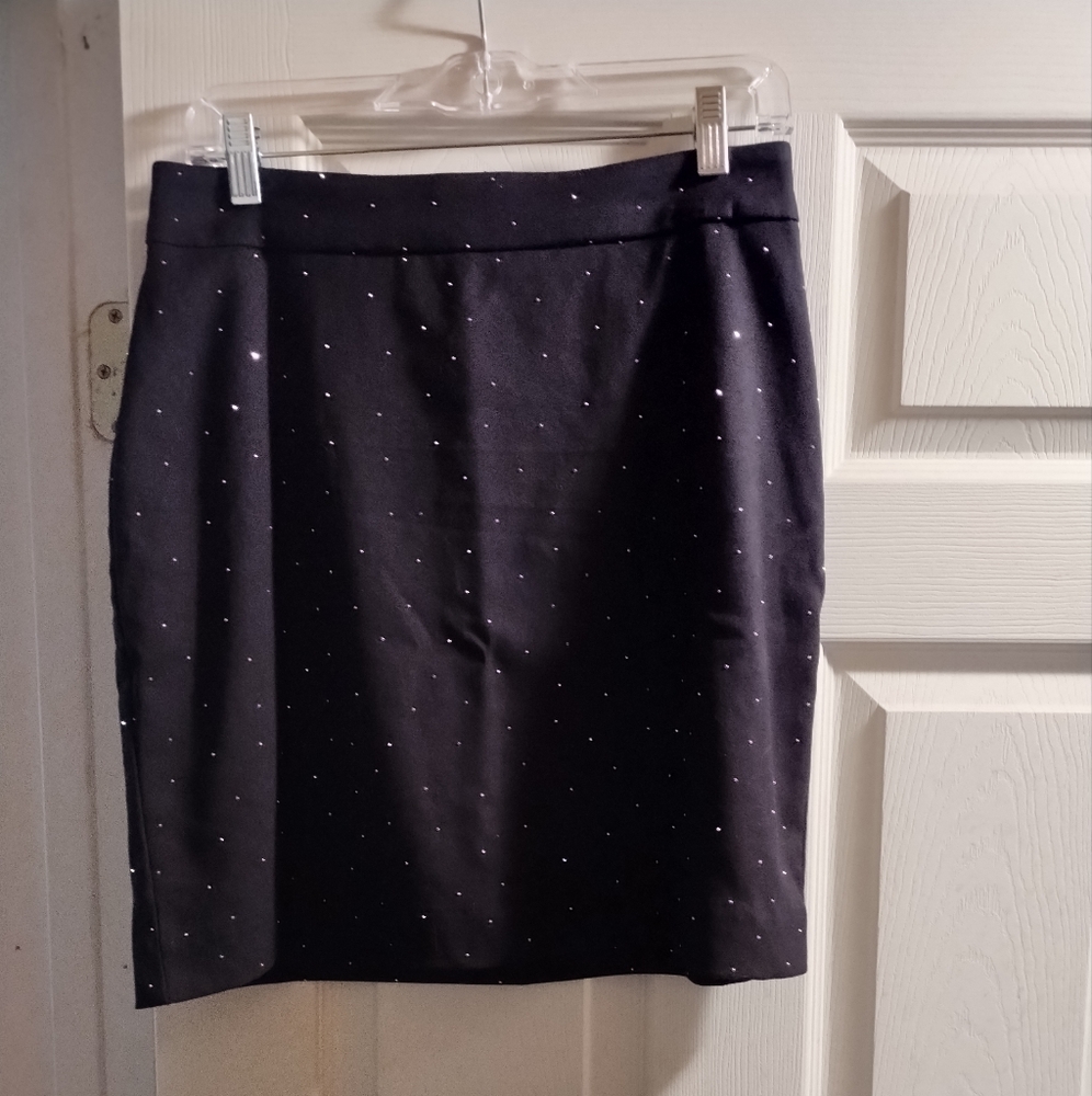 NWT Nine West Black Rhinestone Pencil Skirt